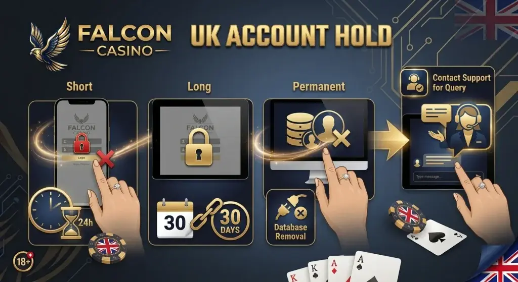 Falcon Online Casino account suspension and recovery information for players.