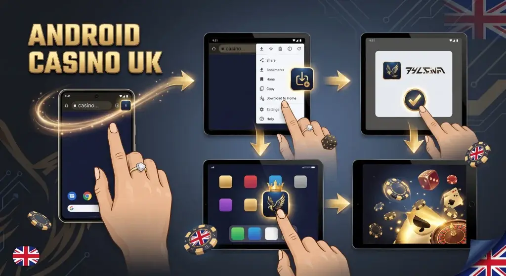 Falcon Online Casino Android mobile app setup guide for smartphones and tablets.