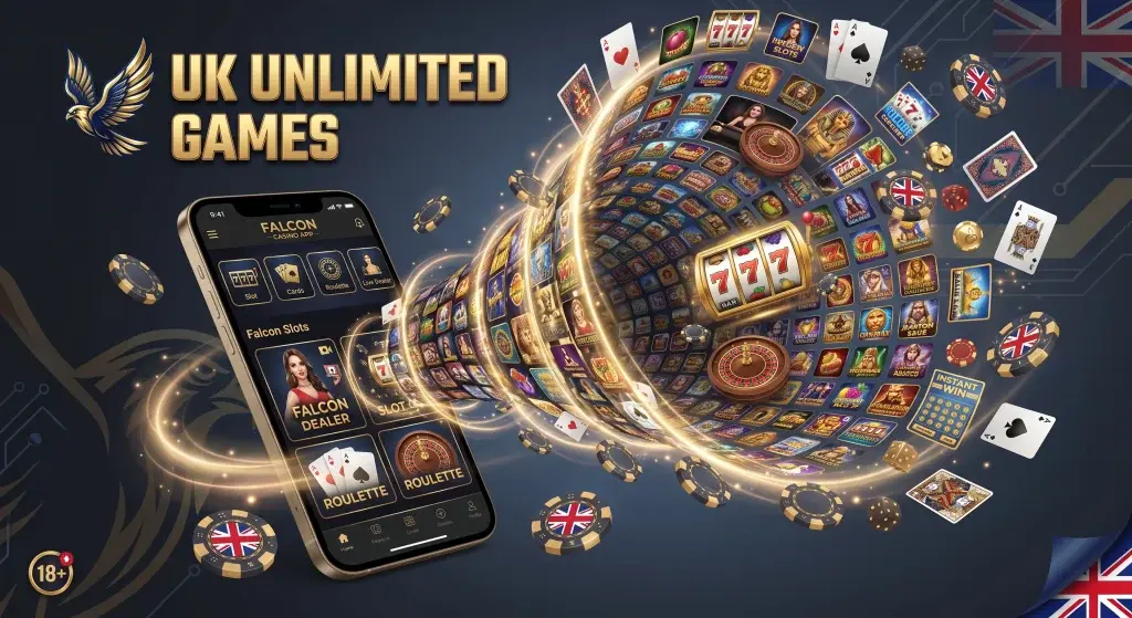 Falcon Casino games with 8,000+ slots, table games, live dealers and instant-win titles.